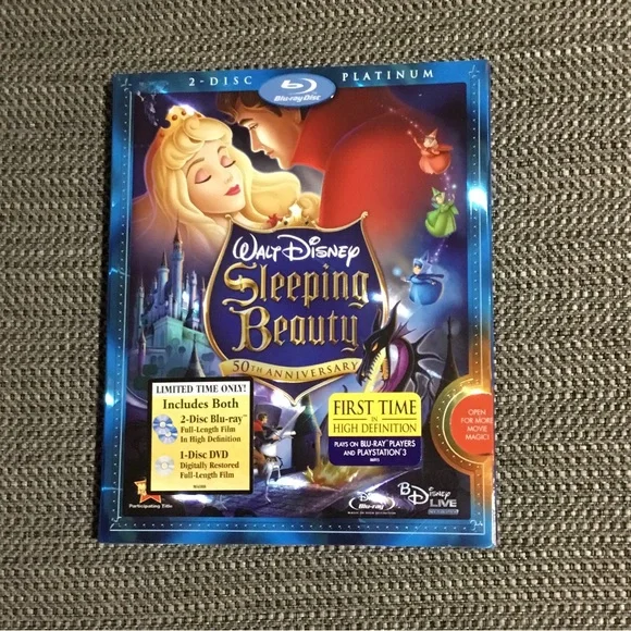 Disney Sleeping Beauty 50th Anniversary 2-Disc Blu-Ray Dvd